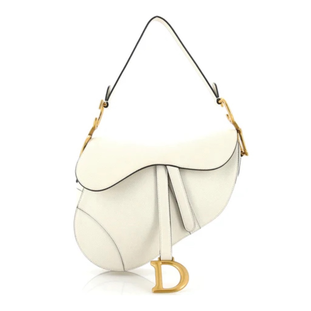 Christian Dior Saddle Handbag Leather Medium